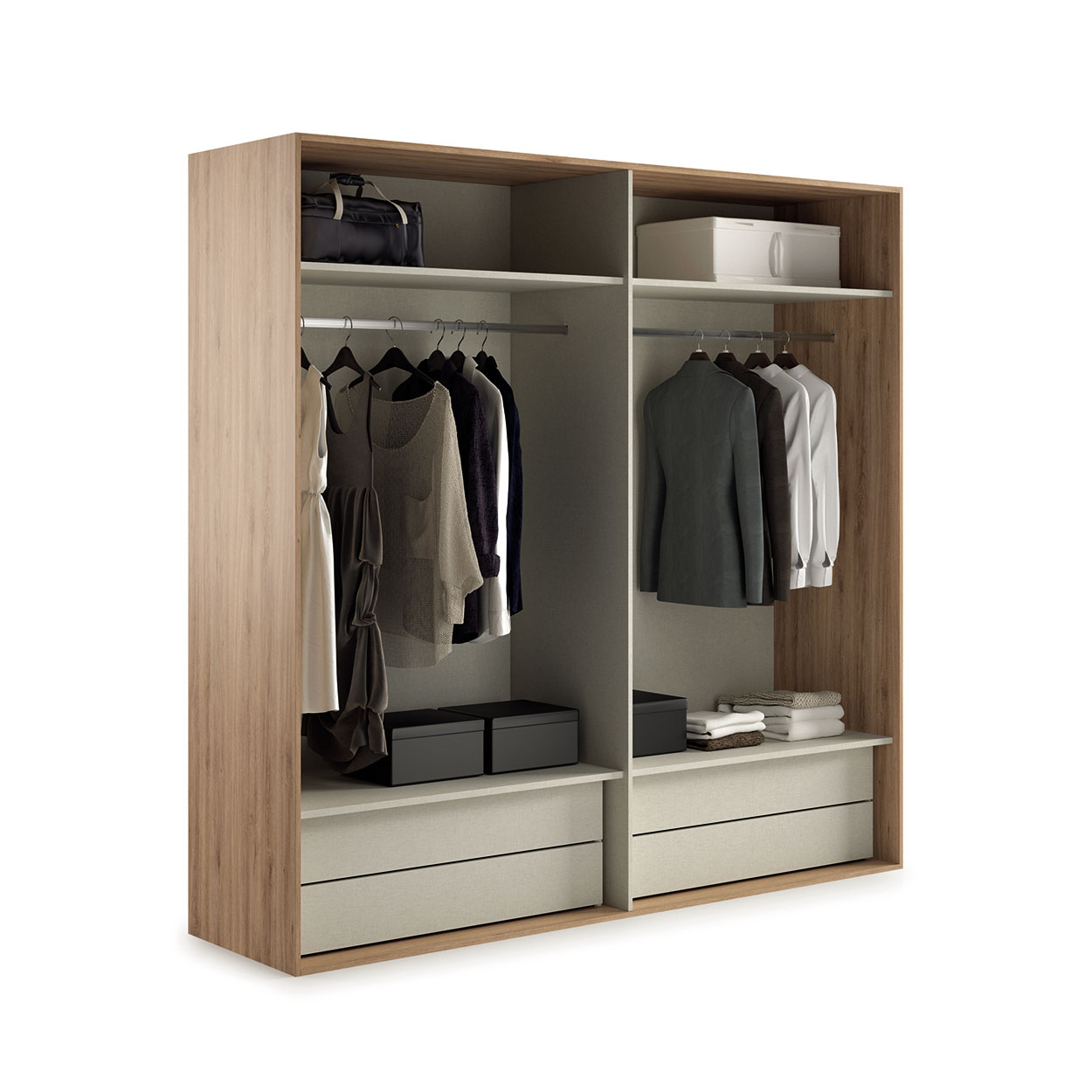 Armario modular Charlotte, 2 puertas correderas (150 cm), diferentes  variantes